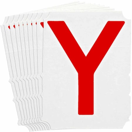 Brady Quik-Align 5160 Series Polyester 4 in Lbl Legend: Y Red 10PK 5160P-Y